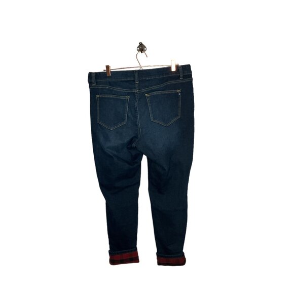 M Jeans by Maurices 18W Reg Stretch Mid Rise Soft Plaid Cuff Skinny Jeans‎ Plus - Picture 3 of 5